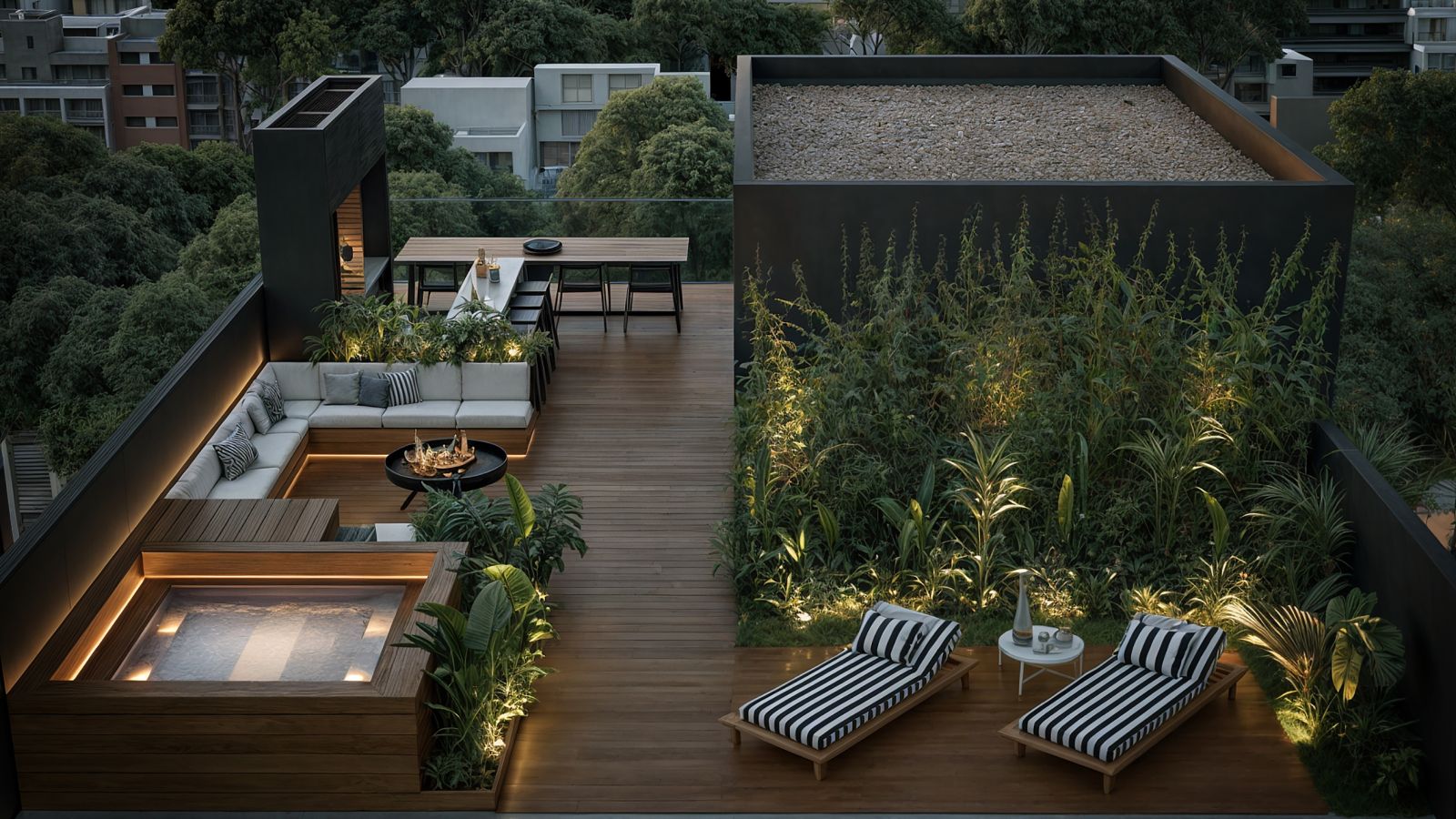 Render original de la terraza común
